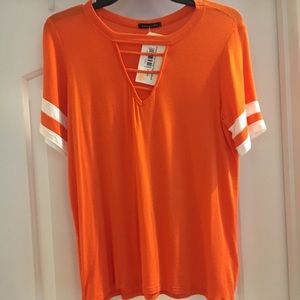 Orange/Ivory Strap Top